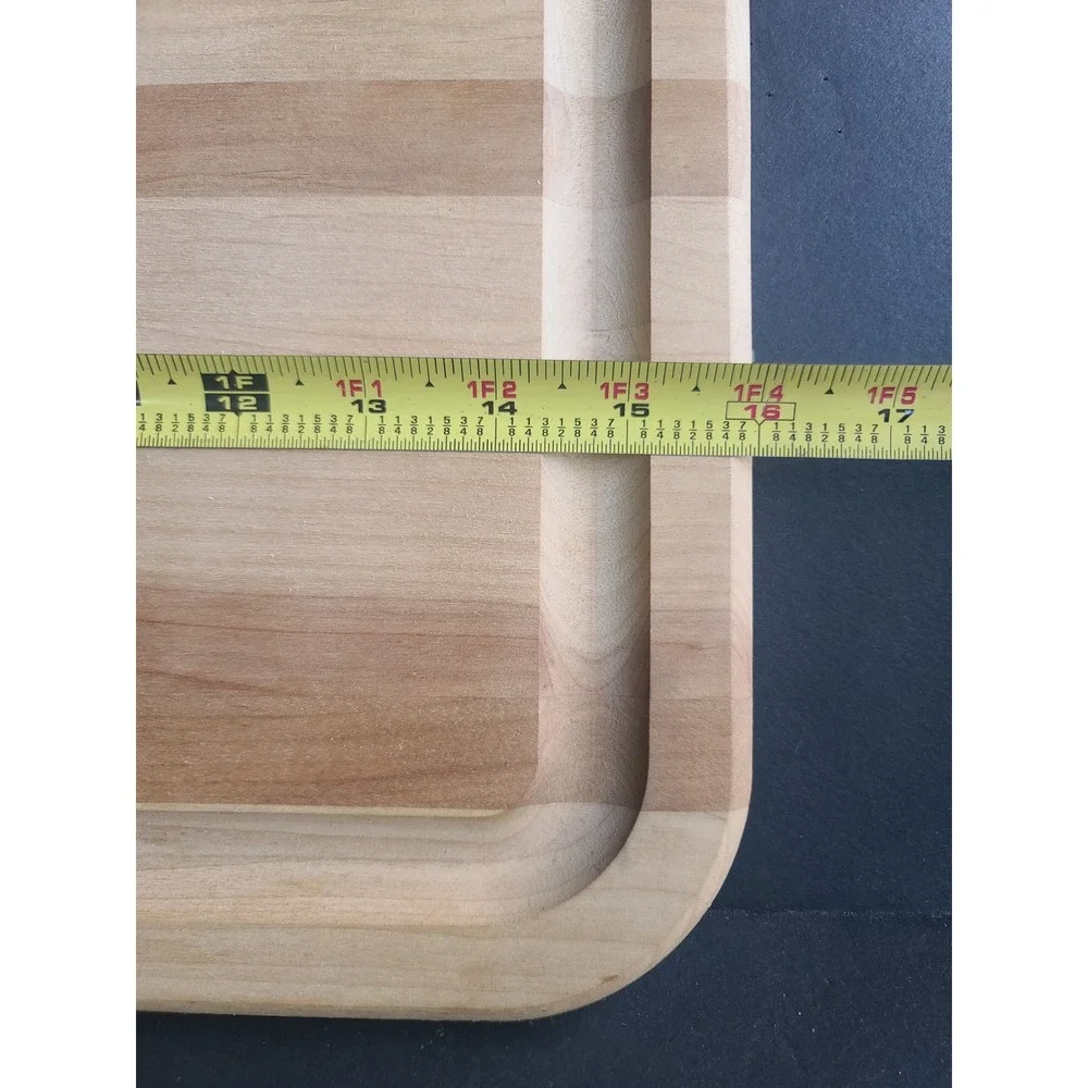 Wooden Reversible Cutting Board with‎ Juice Groove Striped Wood Grain 15.5x10.5